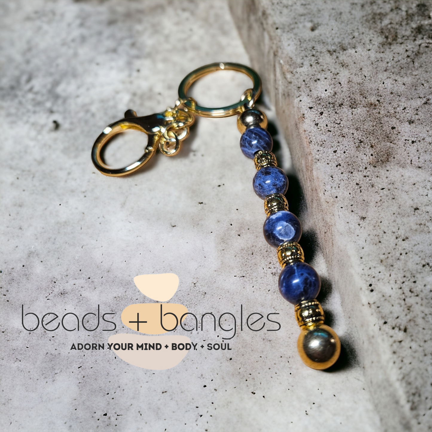 Sodalite Bead Keychain