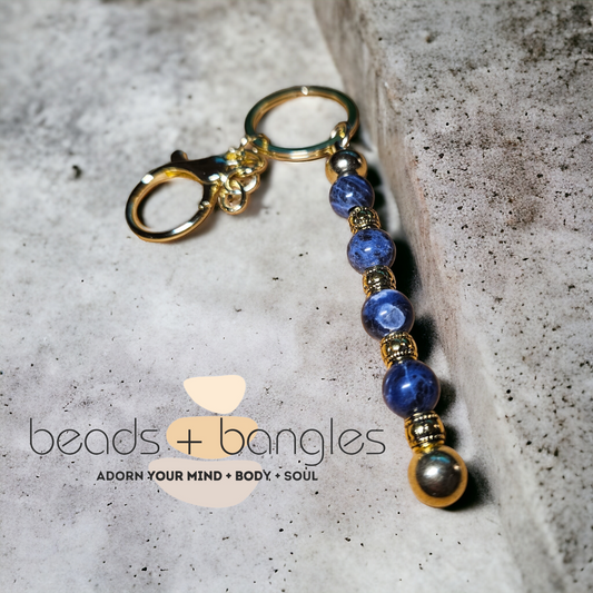 Sodalite Bead Keychain