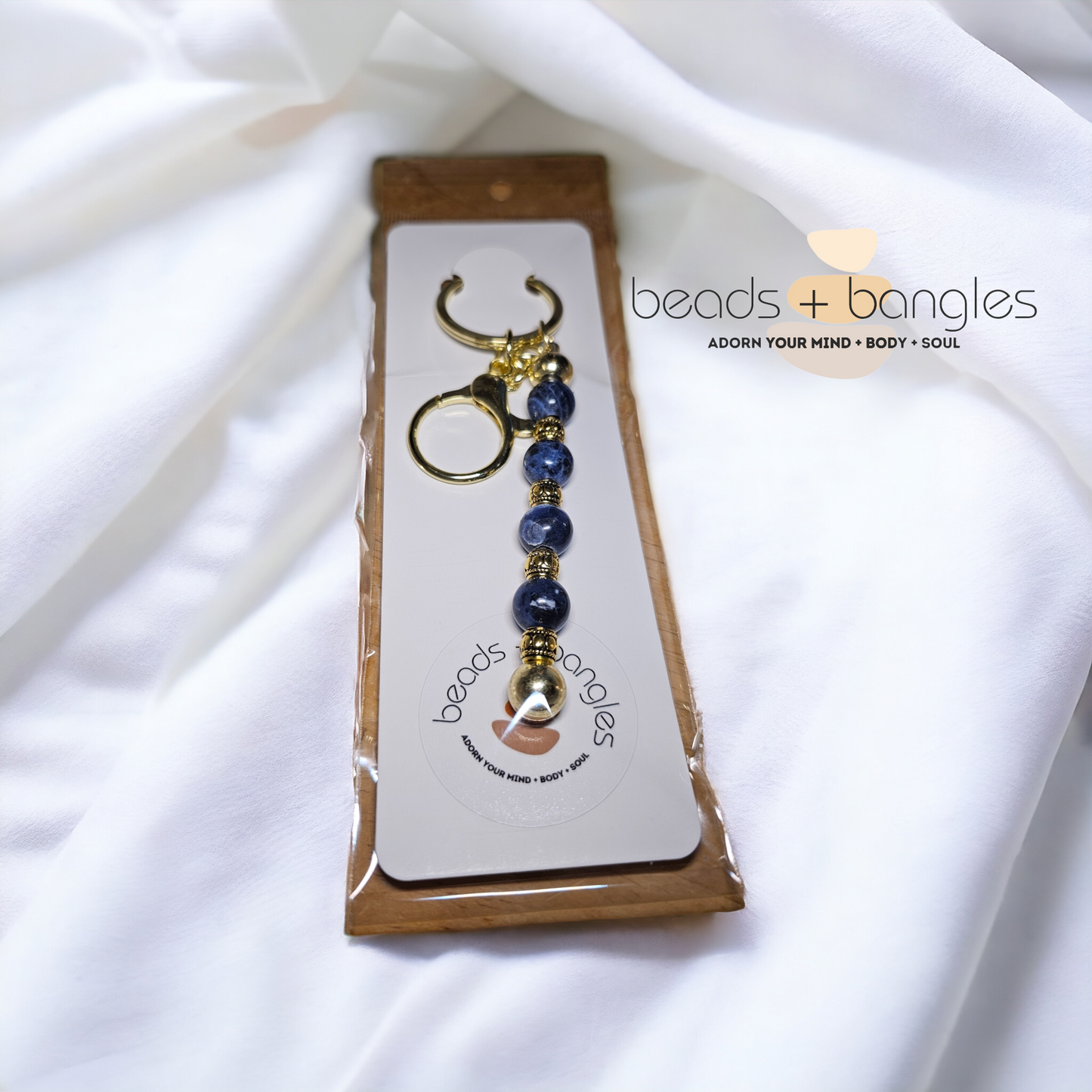 Sodalite Bead Keychain