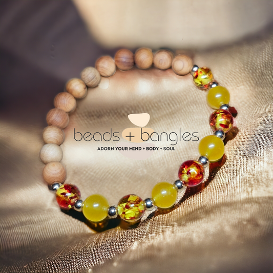 Citrine and Sandalwood Bracelet